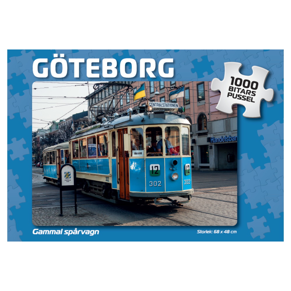 Svenska Pussel: Göteborg Gammal spårvagn 1000 Bitar