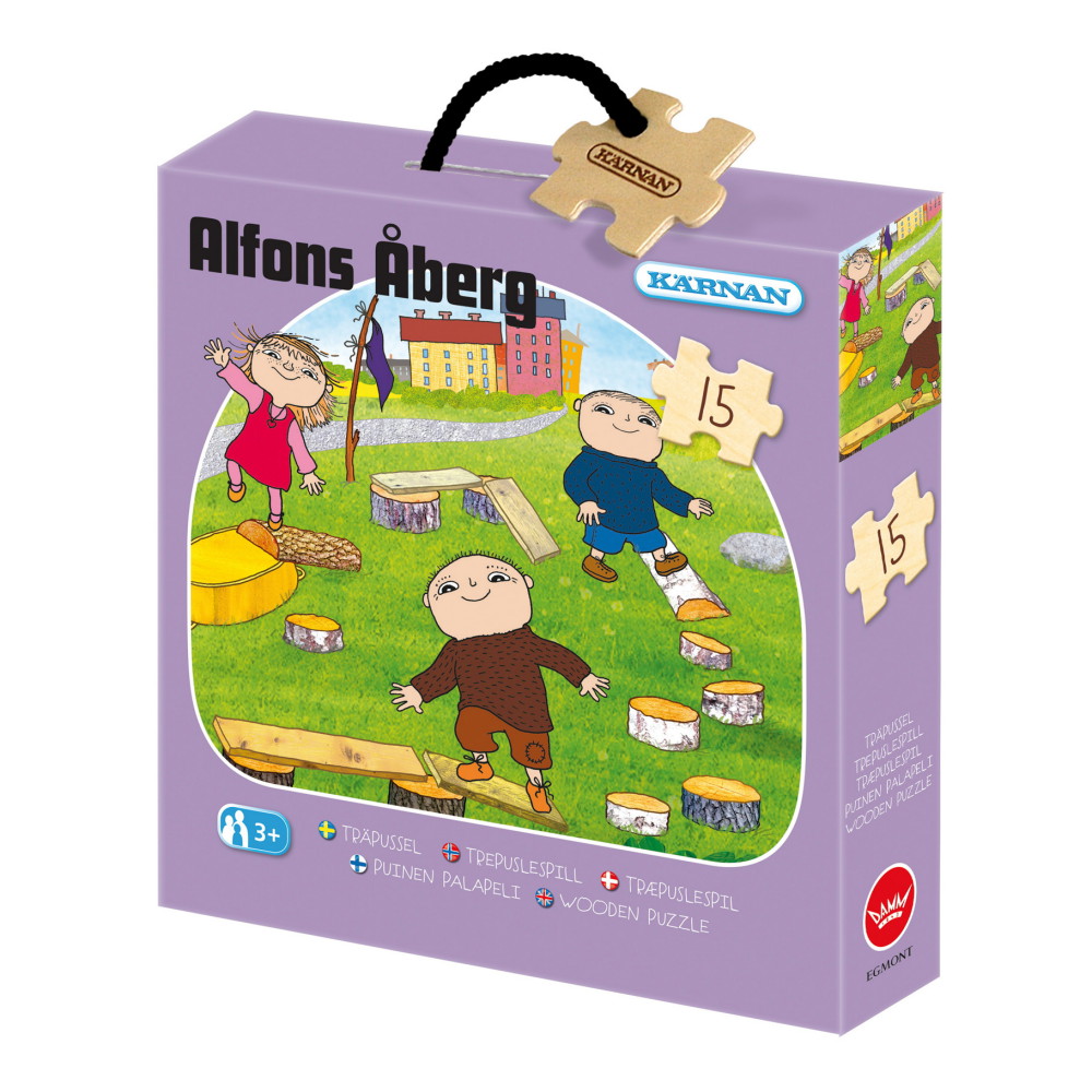 Kärnan Askpussel i trä - Alfons Åberg 15 Bitar