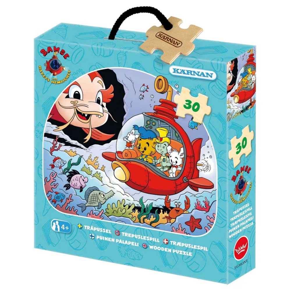 Kärnan Askpussel i trä - Bamse Och Havets Hemlighet 30 bitar