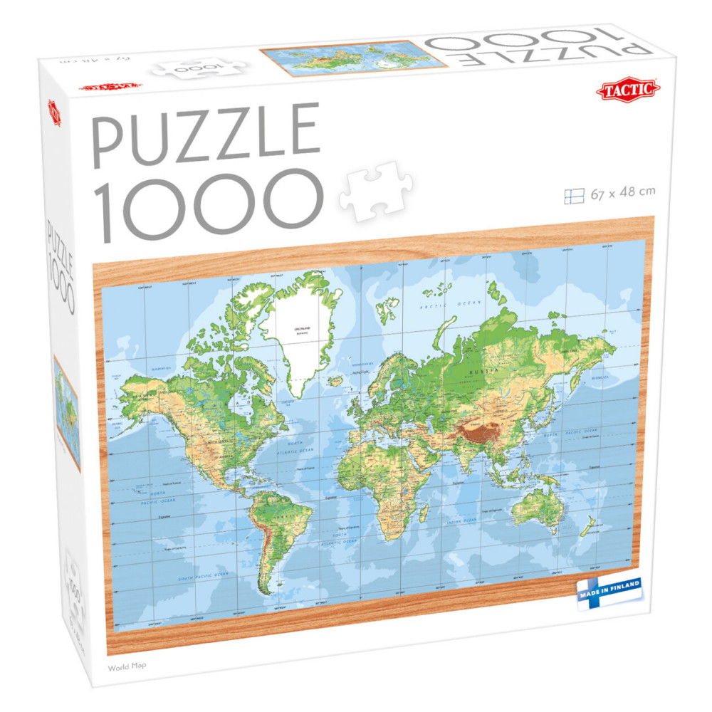 Tactic Pussel: World Map 1000 Bitar