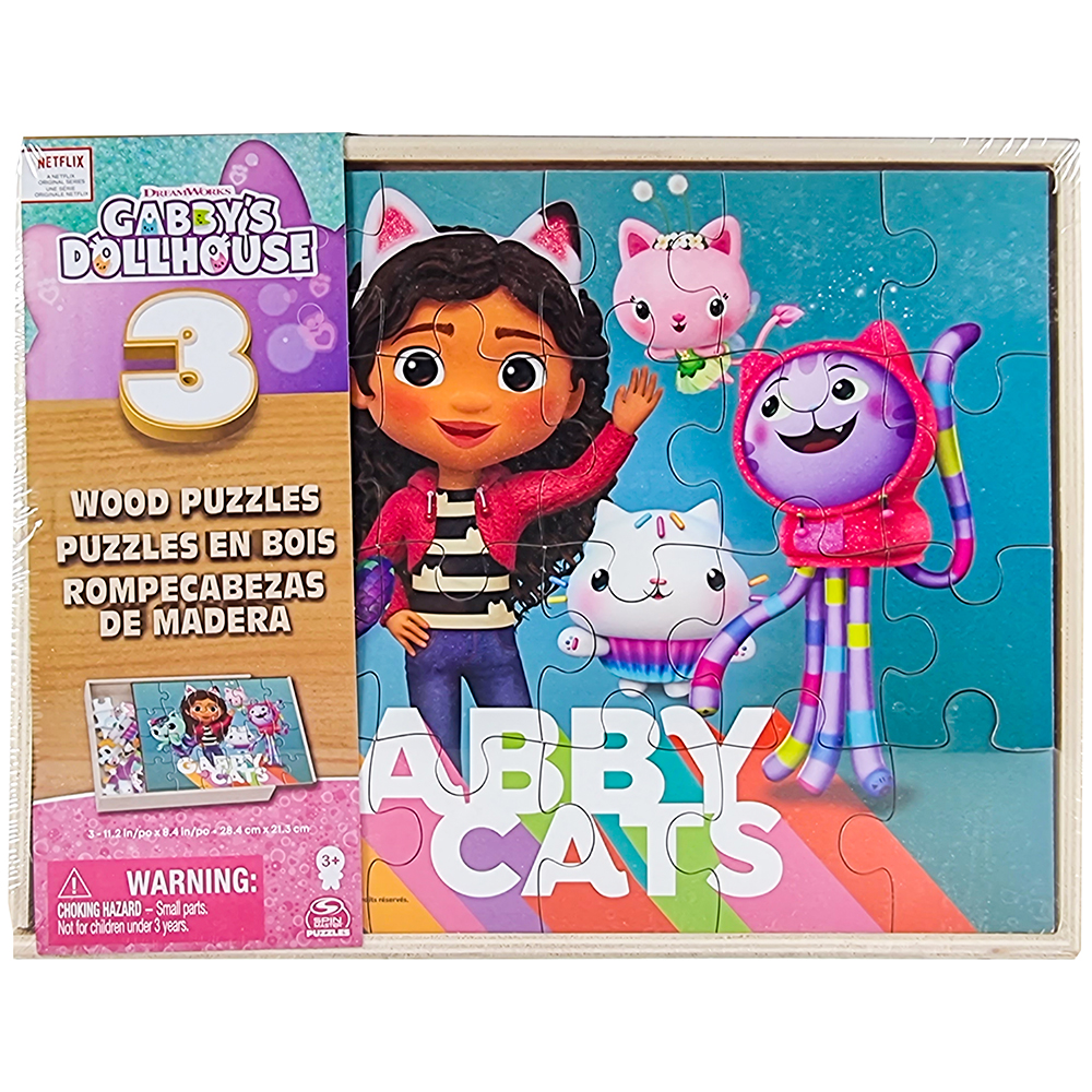 Gabby's Dollhouse - Träpussel 3x24 Bitar