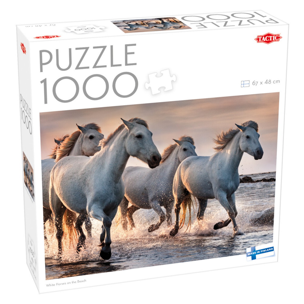 Tactic Pussel: White Horses on the Beach 1000 Bitar