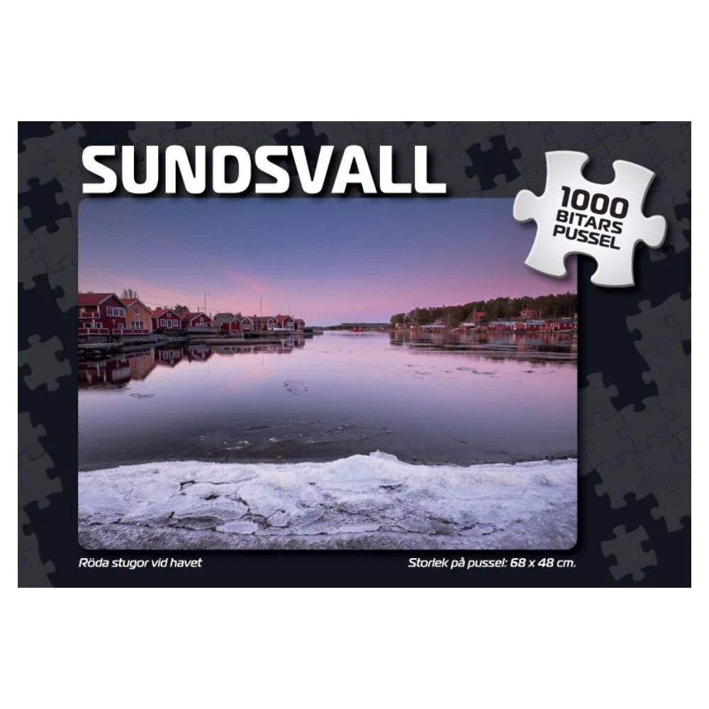 Svenska Pussel: Sundsvall Röda stugor vid havet 1000 Bitar