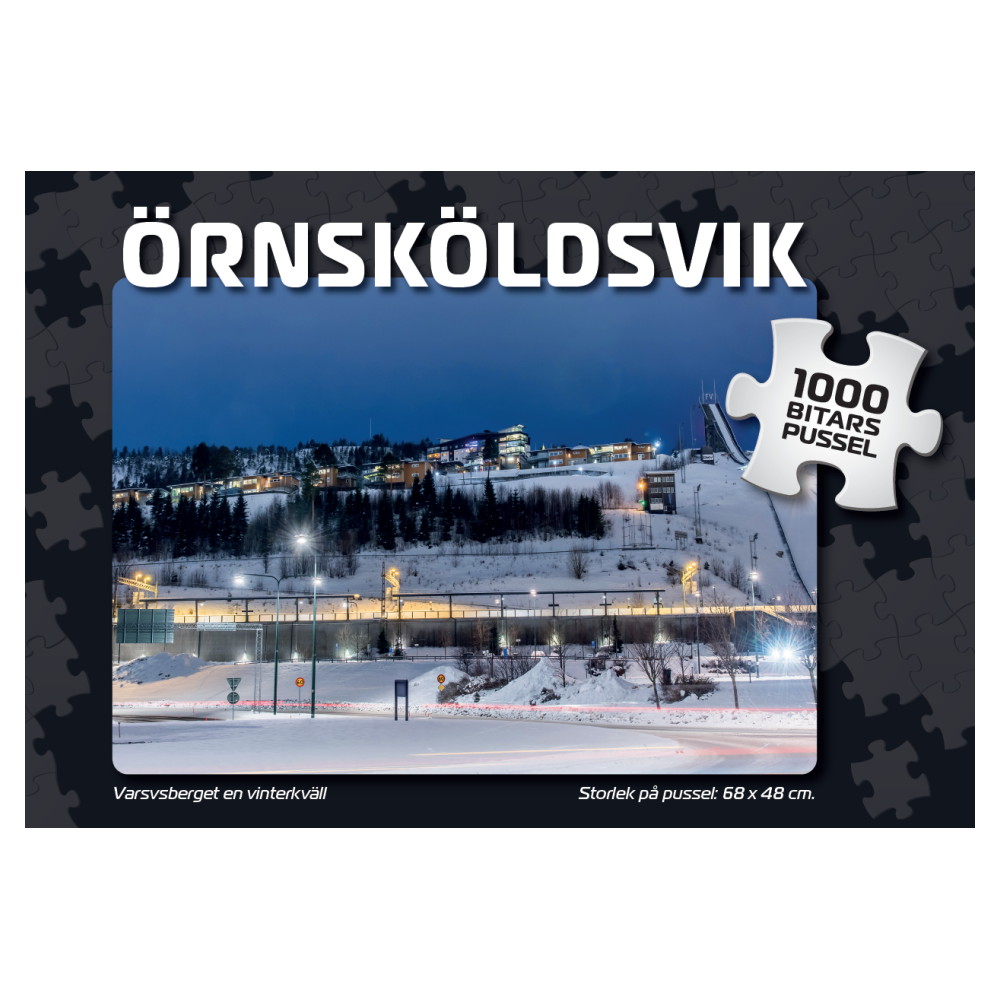 Svenska Pussel: Örnsköldsvik Varvsberget en vinterkväll 1000 Bitar