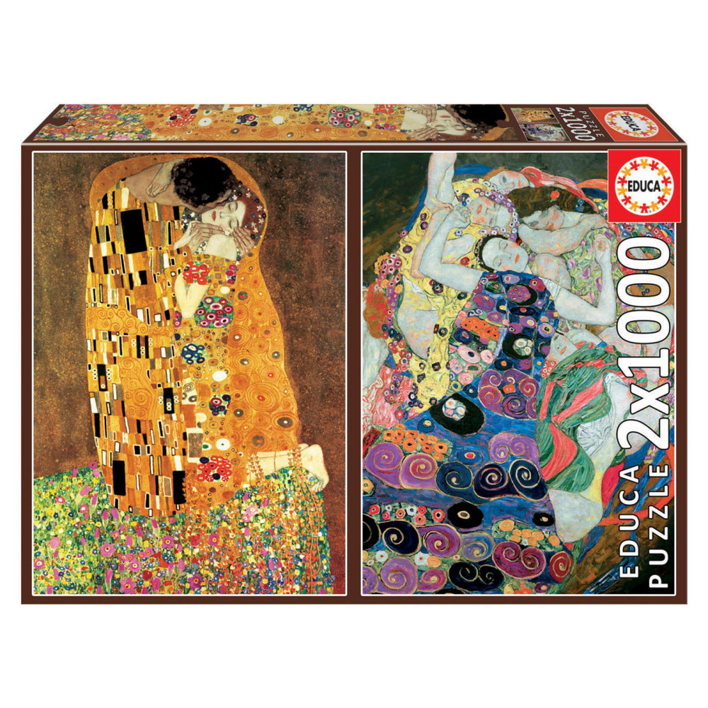 Educa Pussel: Gustav Klimt - The Kiss + The Maiden 2x1000 Bitar