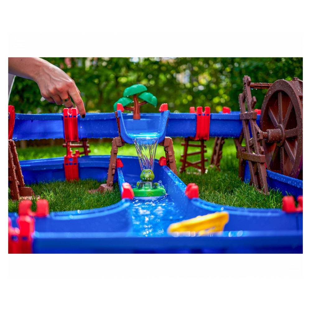 AquaPlay Mega Water Wheel - Jeu D'Eau Extérieur Pour Enfants | 2 Niveaux, Toboggan, Bateaux | À Partir De 3 Ans
