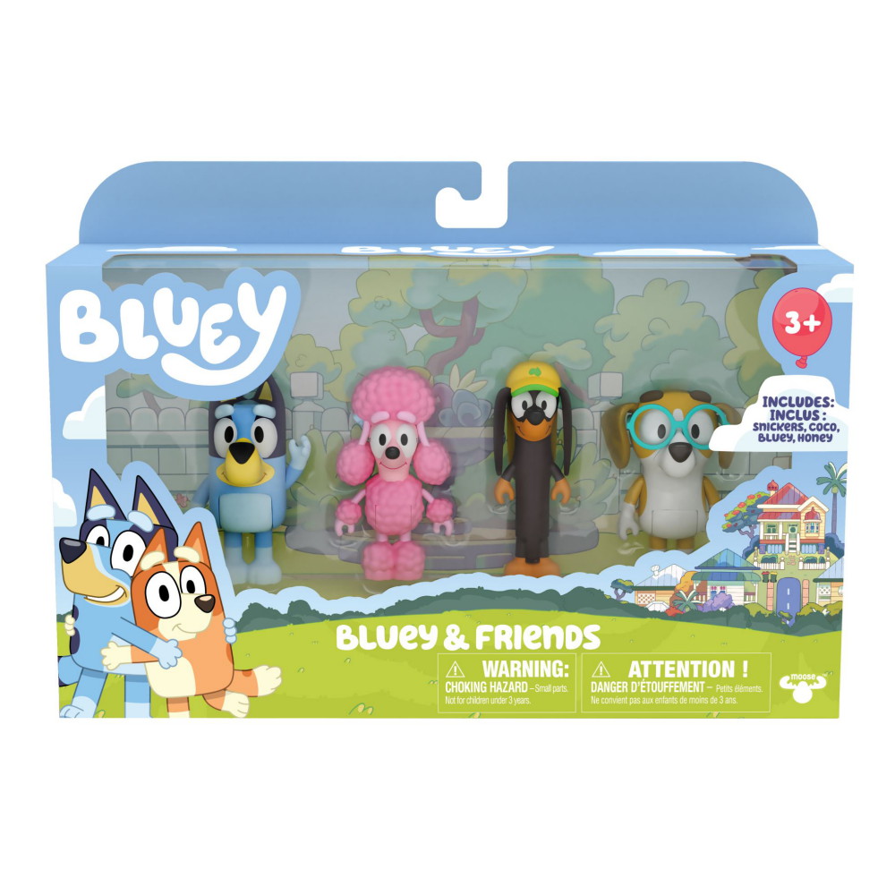 Bluey och vänner figurpaket - 4 figurer