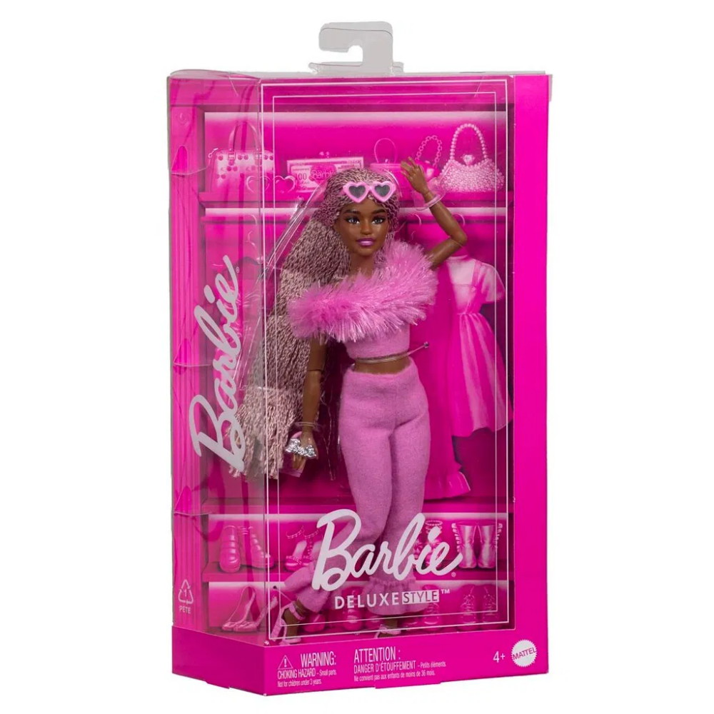 Barbie Deluxe Style - Rosa och brunt flätat hår
