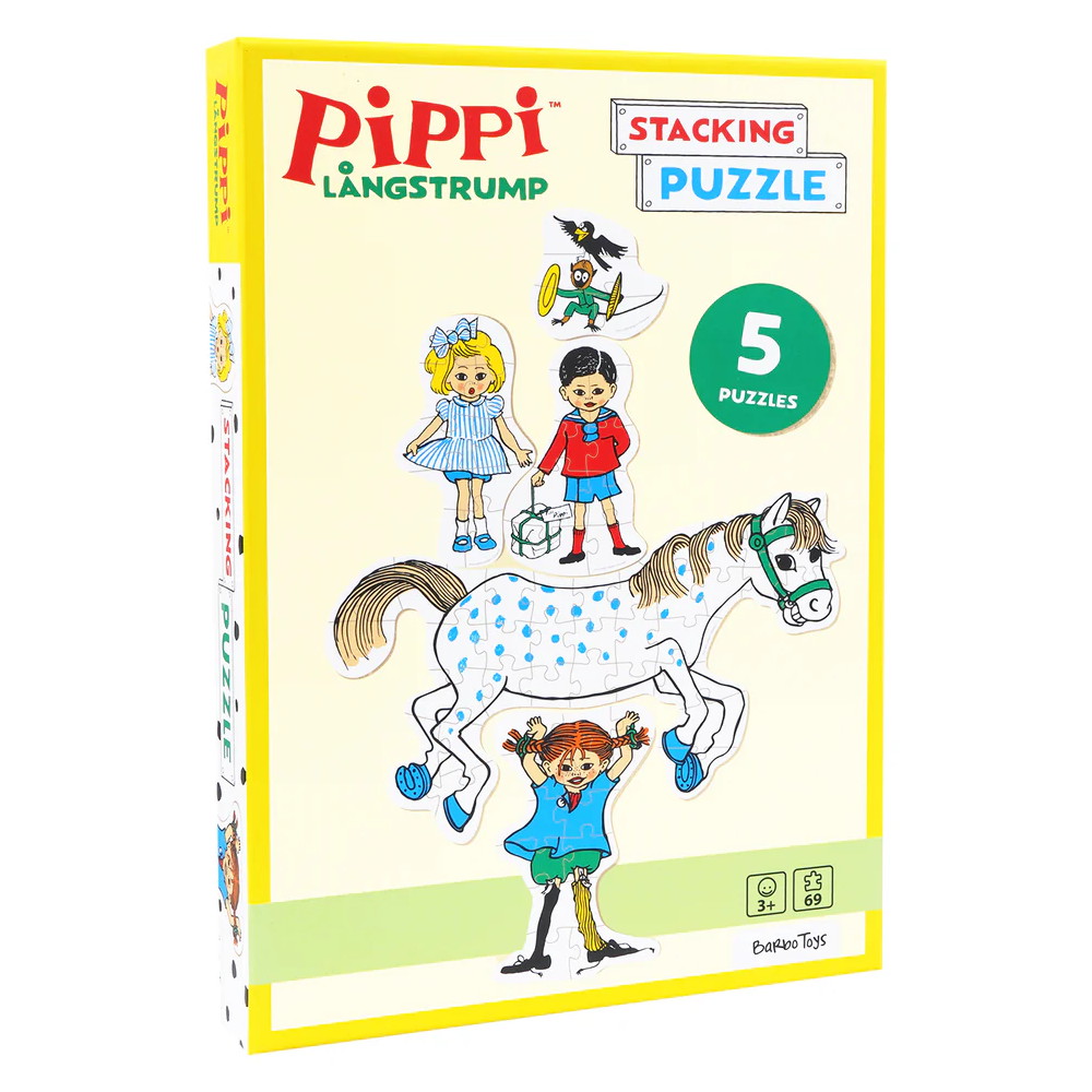 Pippi Staplingspussel 4, 9, 9, 13 och 34 Bitar