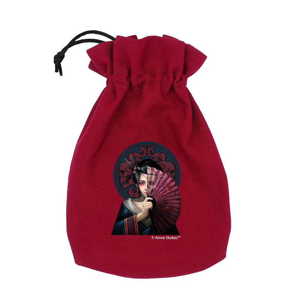 Anne Stokes Dice Pouch: Geisha Skull