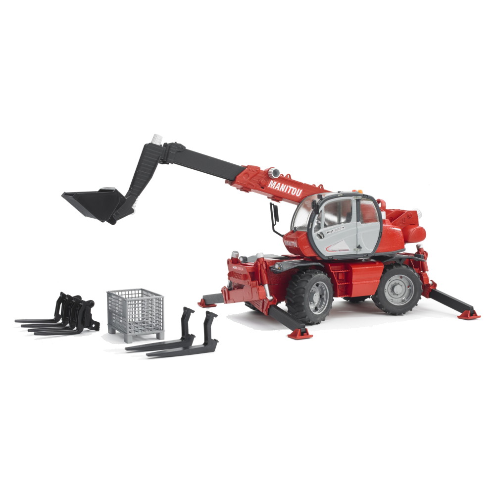 Bruder Manitou Teleskoplastare MRT 2150 med tillbehör