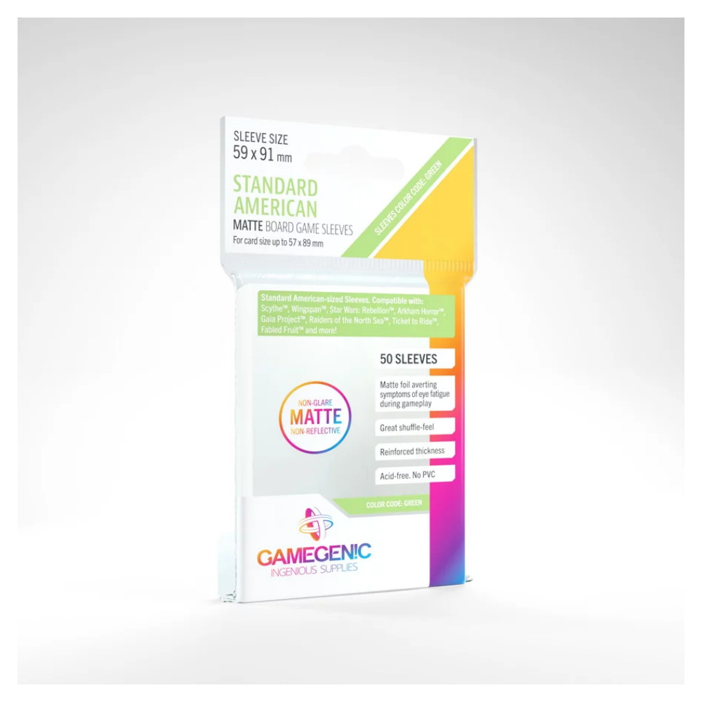 GameGenic Matte Sleeves Clear 57 x 89 mm