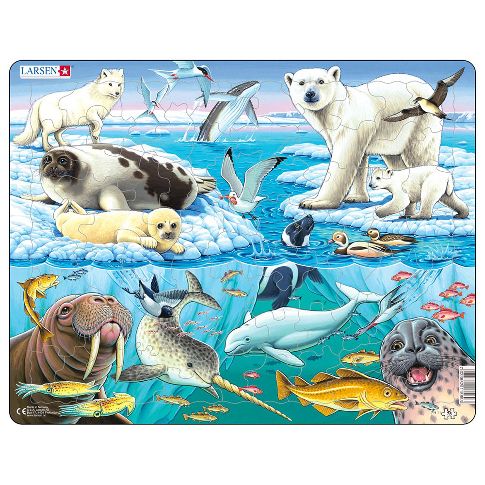 Larsen Rampussel Djurarter på Arktis 75 Bitar