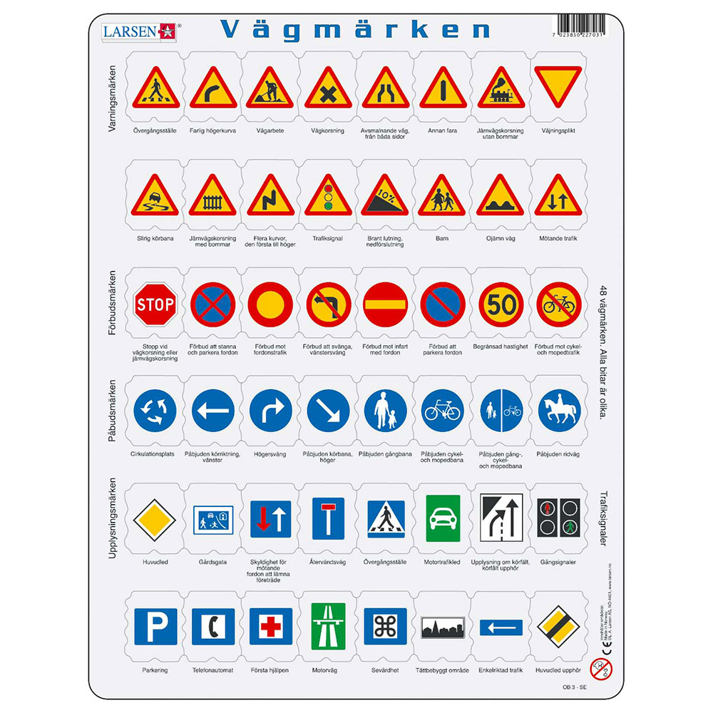 Larsen Rampussel Vägmärken 48 Bitar