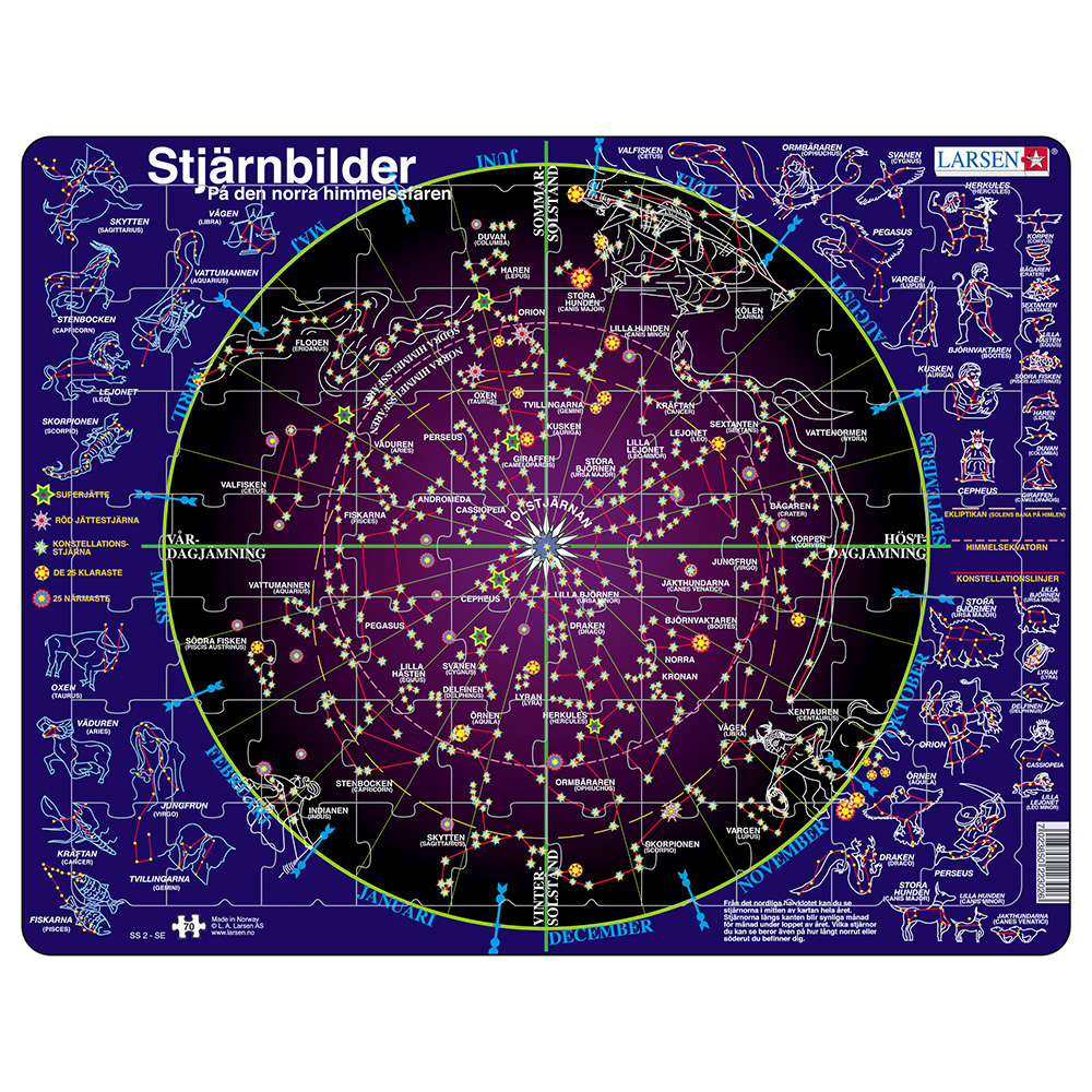 Larsen Rampussel Stjärnbilder 70 Bitar