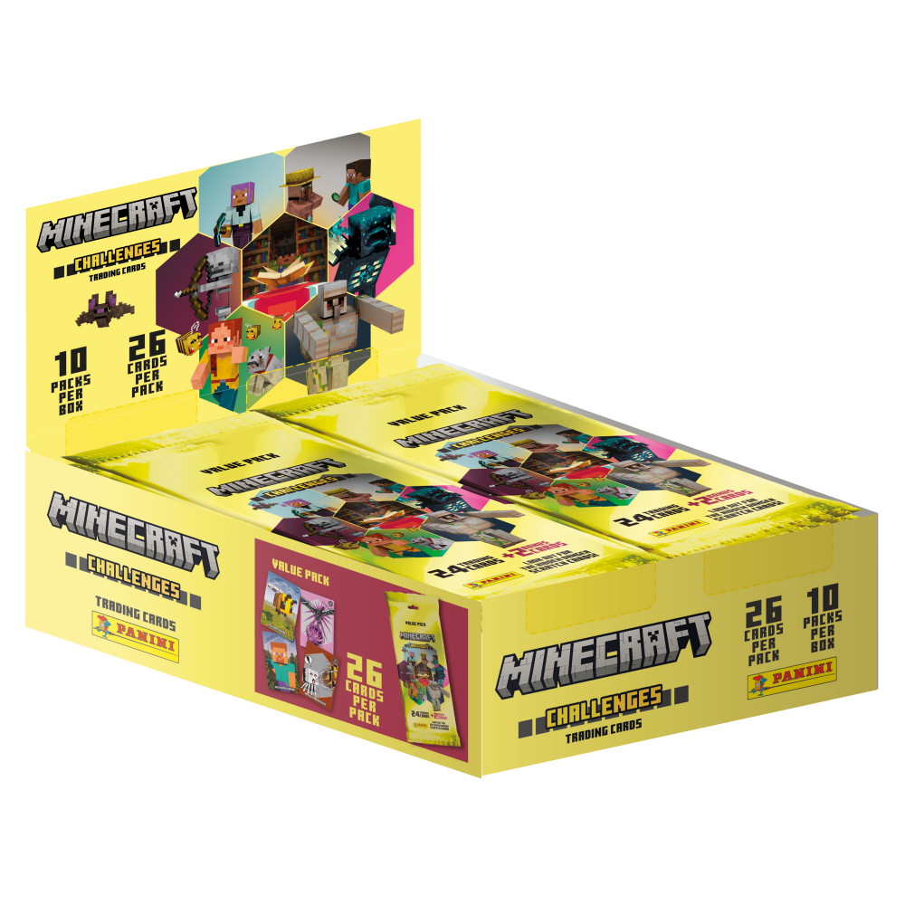 Minecraft Challenges Samlarkort Value Pack Display