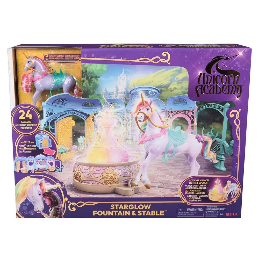 SKADAT Unicorn Academy Starglow Fountain & Stable