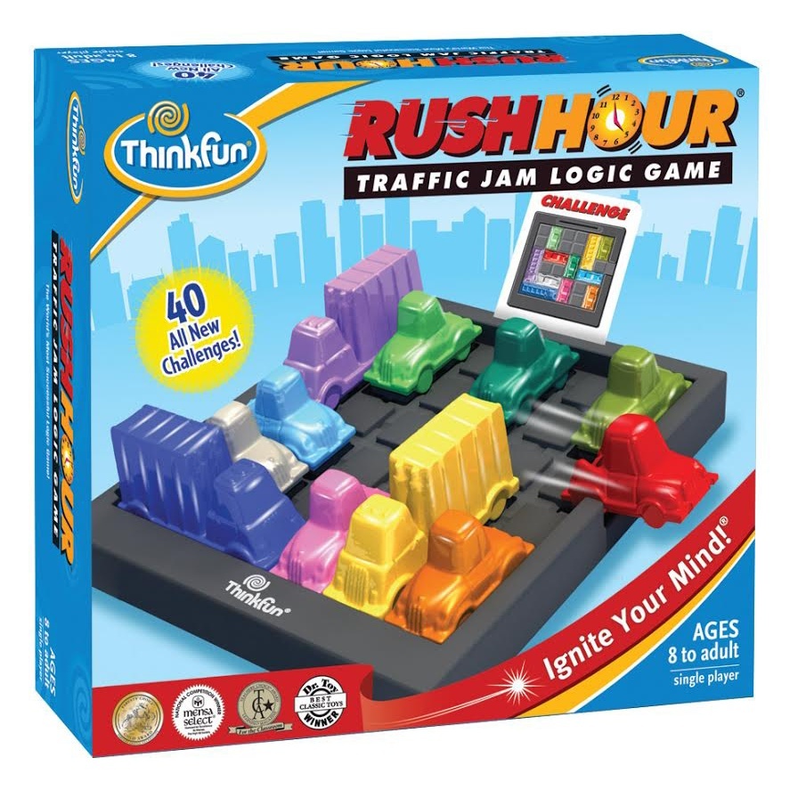 Extension Rush Hour 3 & 4 ThinkFun - 80 Nouveaux Défis + 2 Nouveaux Véhicules (Taxi, Limousine)