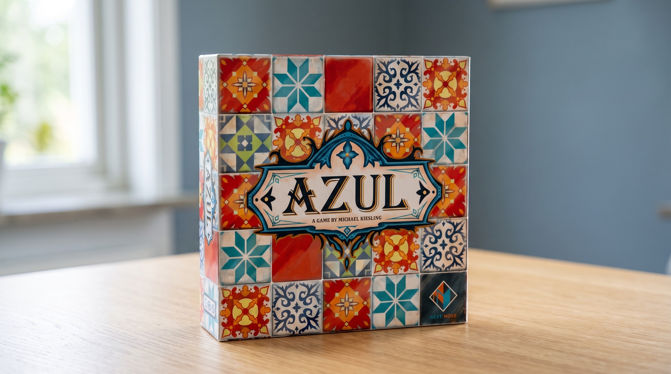 Azul i svensk utgåva på ett ljust bord inför den första spelomgången.
