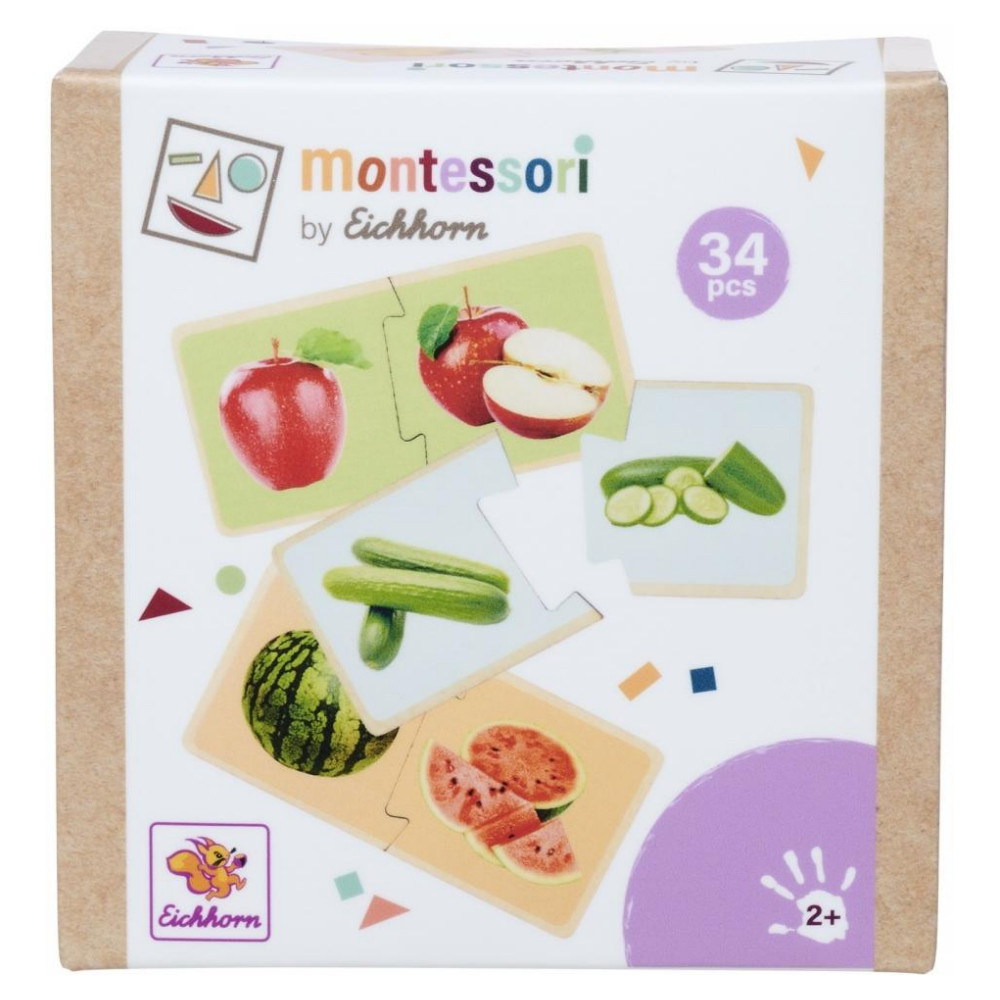 Montessori Pussel Frukt och grönsaker 34 Bitar
