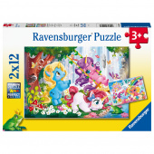 Ravensburger Pussel: Unicorns at play 2x12 Bitar Ravensburger Pussel: Unicorns at play 2x12 Bitar