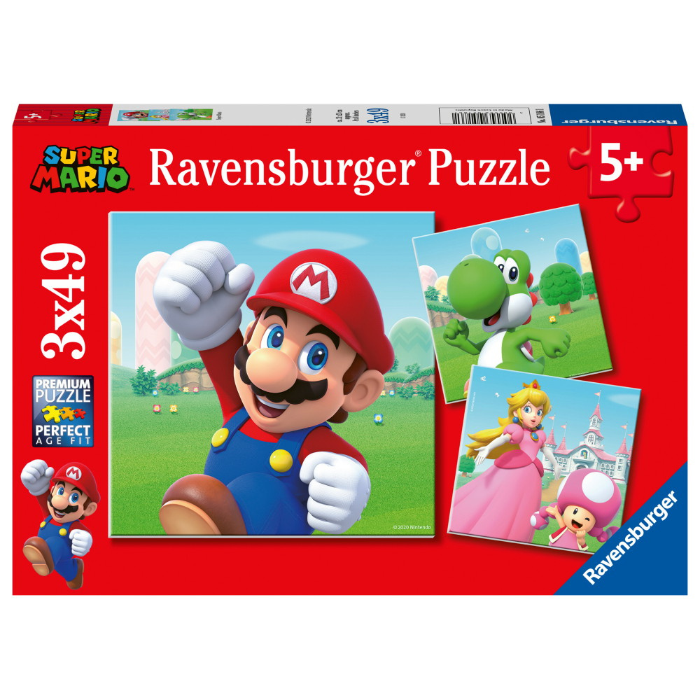 Ravensburger Pussel: Super Mario 3x49 Bitar