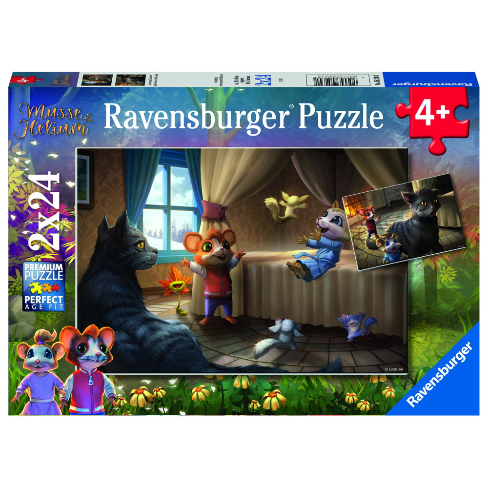 Ravensburger Pussel: Musse & Helium: I Prinsessan Frahs Slott 2x24 Bitar