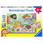 Ravensburger Pussel: Fairies and Mermaids 2x12 Bitar Ravensburger Pussel: Fairies and Mermaids 2x12 Bitar