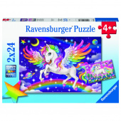 Ravensburger pussel: Unicorn And Pegasus 2x24 Bitar Ravensburger pussel: Unicorn And Pegasus 2x24 Bitar