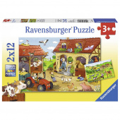 Ravensburger pussel: Working on the Farm 2x12 Bitar