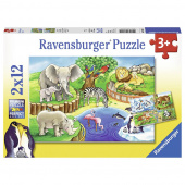 Ravensburger pussel: Animals in the zoo 2x12 Bitar