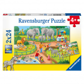 Ravensburger pussel:  A Day at the Zoo 2x24 Bitar