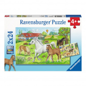 Ravensburger Pussel - At the stables 2x24 Bitar