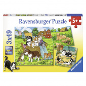 Ravensburger pussel: Cats and Dogs 3x49 Bitar