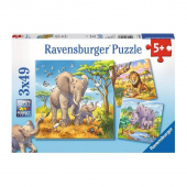 Ravensburger pussel: Wild Animals 3x49 Bitar