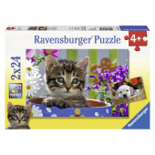 Ravensburger pussel: Cute 4-legged Friends 2x24 Bitar