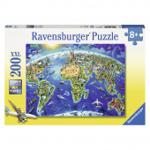 Ravensburger pussel: World Landmarks Map - 200 Bitar