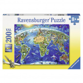 Ravensburger pussel: World Landmarks Map - 200 Bitar Ravensburger pussel: World Landmarks Map - 200 Bitar