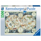 Ravensburger Pussel: World Map Of Fantastic Beasts  1500 Bitar Ravensburger Pussel: World Map Of Fantastic Beasts  1500 Bitar