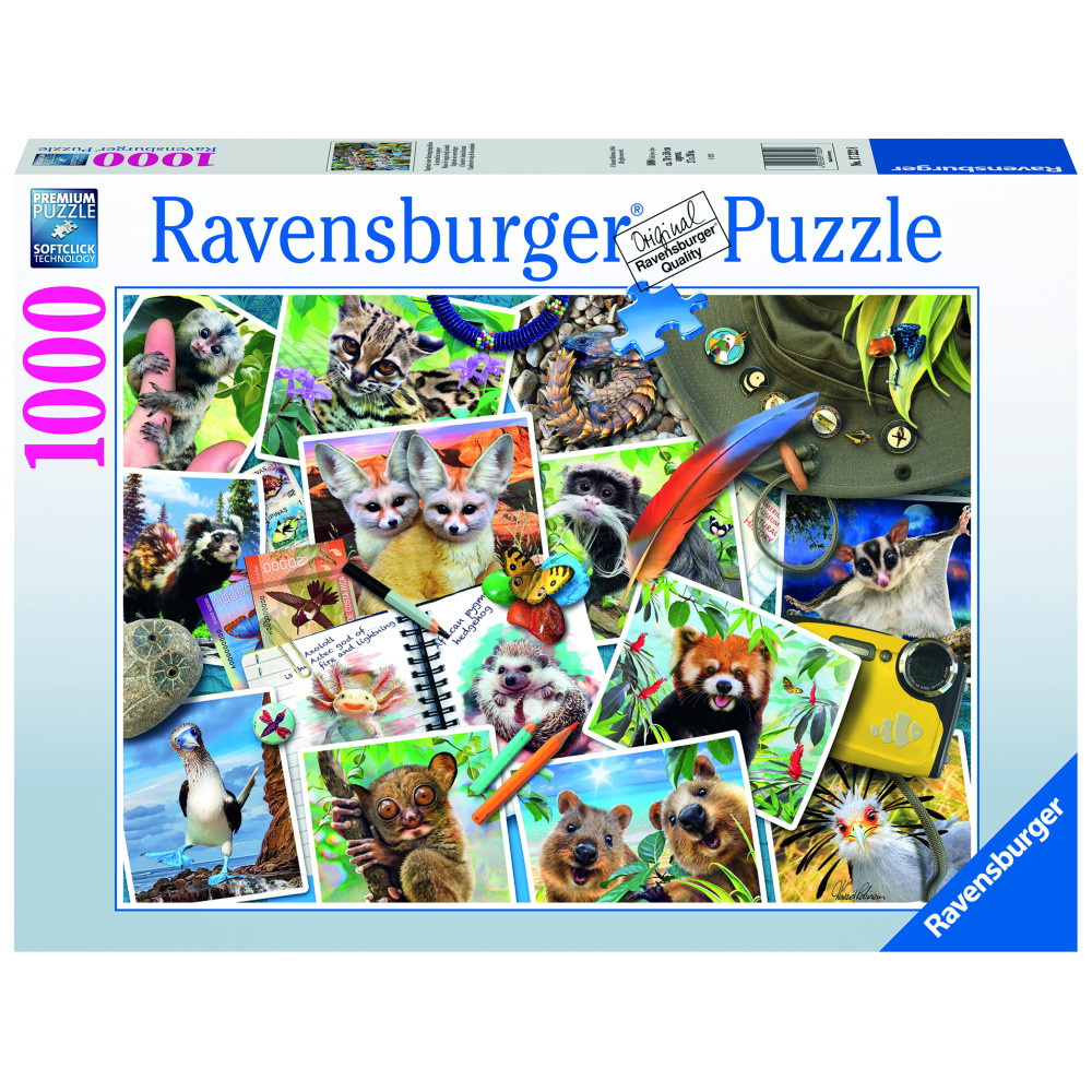 Ravensburger Pussel: Travellers Animal Journal 1000 Bitar