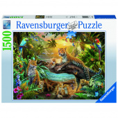 Ravensburger pussel: Leopard Family In The Jungle - 1500 bitar Ravensburger pussel: Leopard Family In The Jungle - 1500 bitar