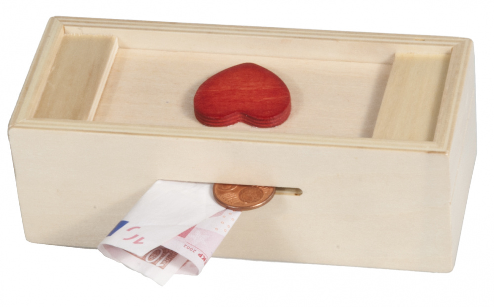 Trick Box för pengar - hjärta