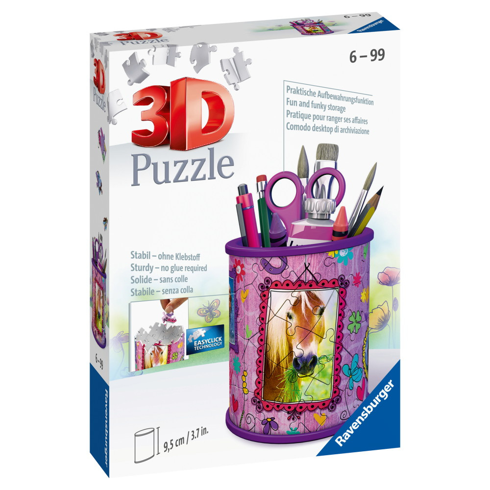 Ravensburger 3D Pussel: Hästar Pennställ 54 Bitar