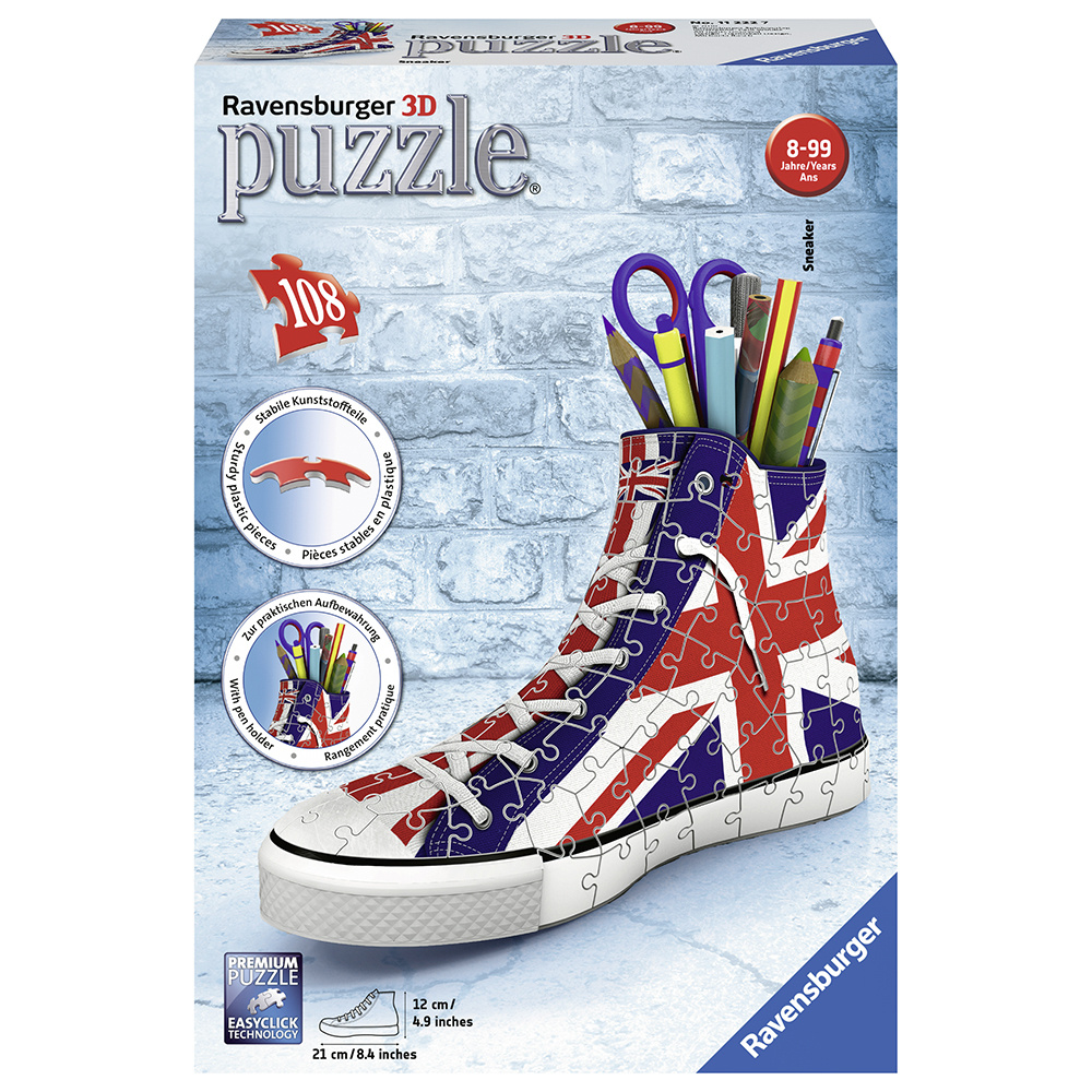 Ravensburger 3D Pussel - Sneaker Union Jack 108 Bitar