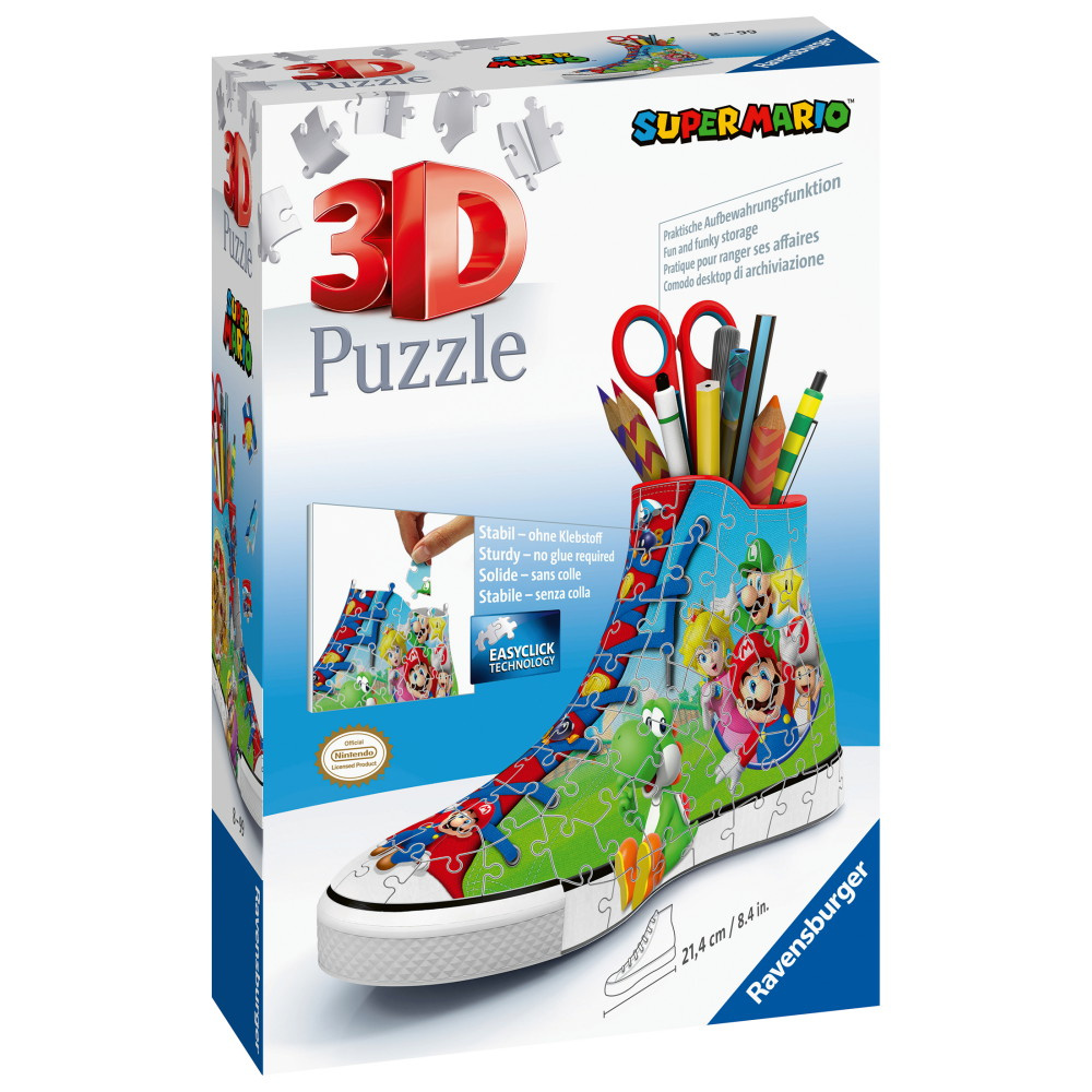 Ravensburger 3D Pussel: Super Mario Sneaker Pennställ 112 Bitar