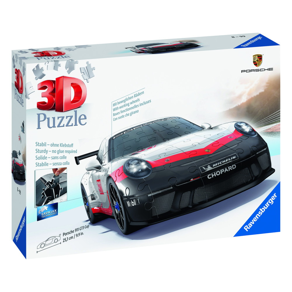 Ravensburger 3D Pussel: Porsche 911 MK2 GT3 Cup 152 Bitar