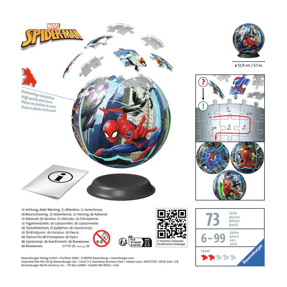 Ravensburger 3D Pussel: Spider-Man Ball 72 Bitar
