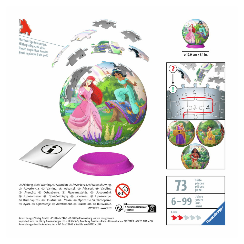 Ravensburger 3D Pussel: Disney Princess Ball 72 Bitar
