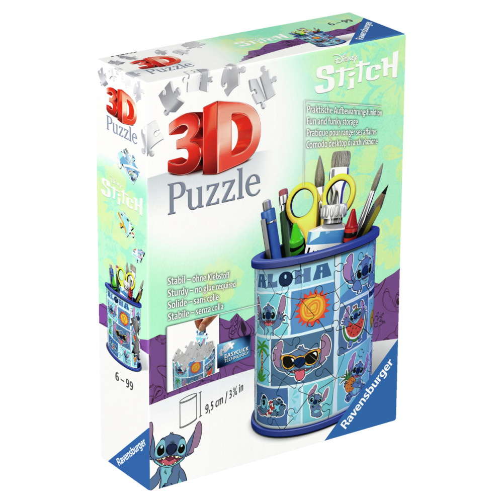 Ravensburger 3D Pussel: Disney Stitch Pennställ 57 Bitar