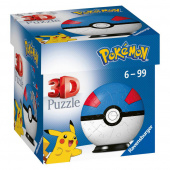 Ravensburger 3D Pussel: Pokémon Pokeball Blå 55 Bitar Ravensburger 3D Pussel: Pokémon Pokeball Blå 55 Bitar